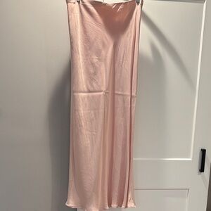 Anthropologie Blush Satin Maxi Skirt